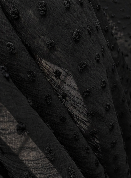 BLACK BOBBLY TEXTURE FABRIC – 147cm WIDE - 3 METRE PIECE