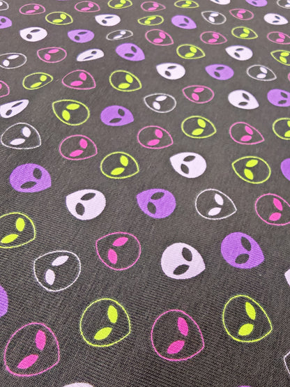 ALIEN FACES – COTTON JERSEY – 152cm WIDE– COTTON WITH ELASTANE