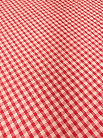CORDED 1/4 GINGHAM CHECK – 35% COTTON 65% POLYESTER FABRIC – 113cm WIDE (5 COLOURWAYS)