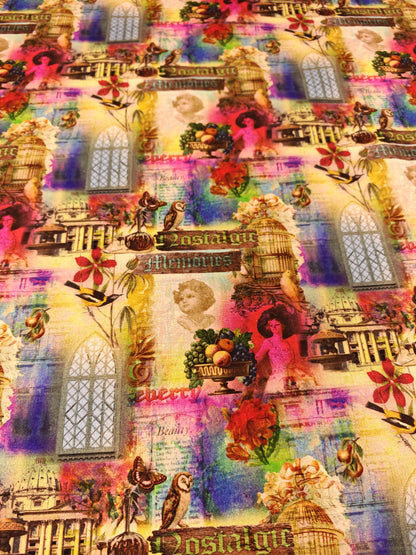 NOSTALGIC MEMORIES COLLAGE – 100% COTTON PRINT FABRIC – 153cm WIDE