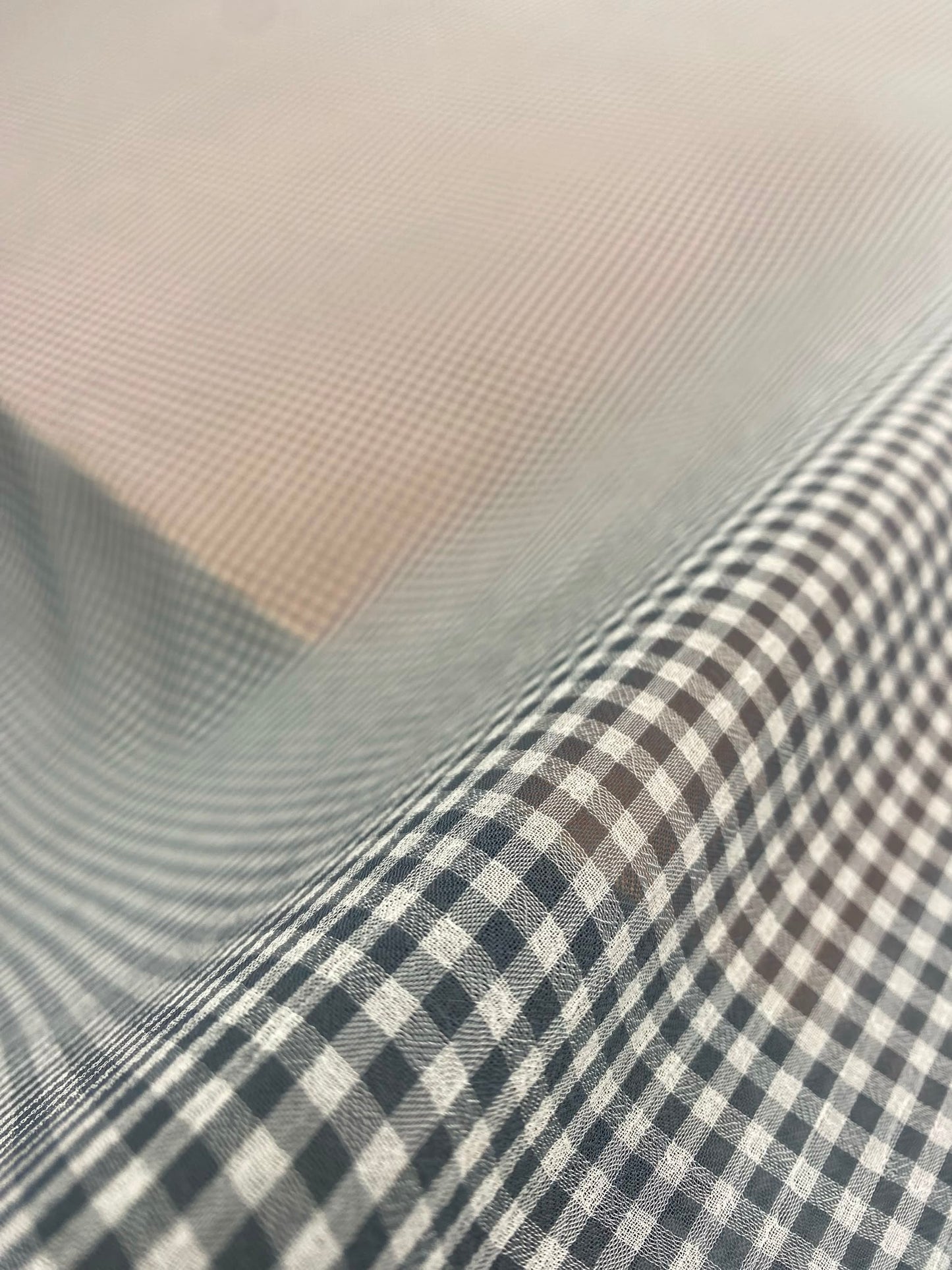 COUNTRY SKIES – GINGHAM POLYESTER CHIFFON FABRIC – 155cm WIDE - 3 METRE PIECE