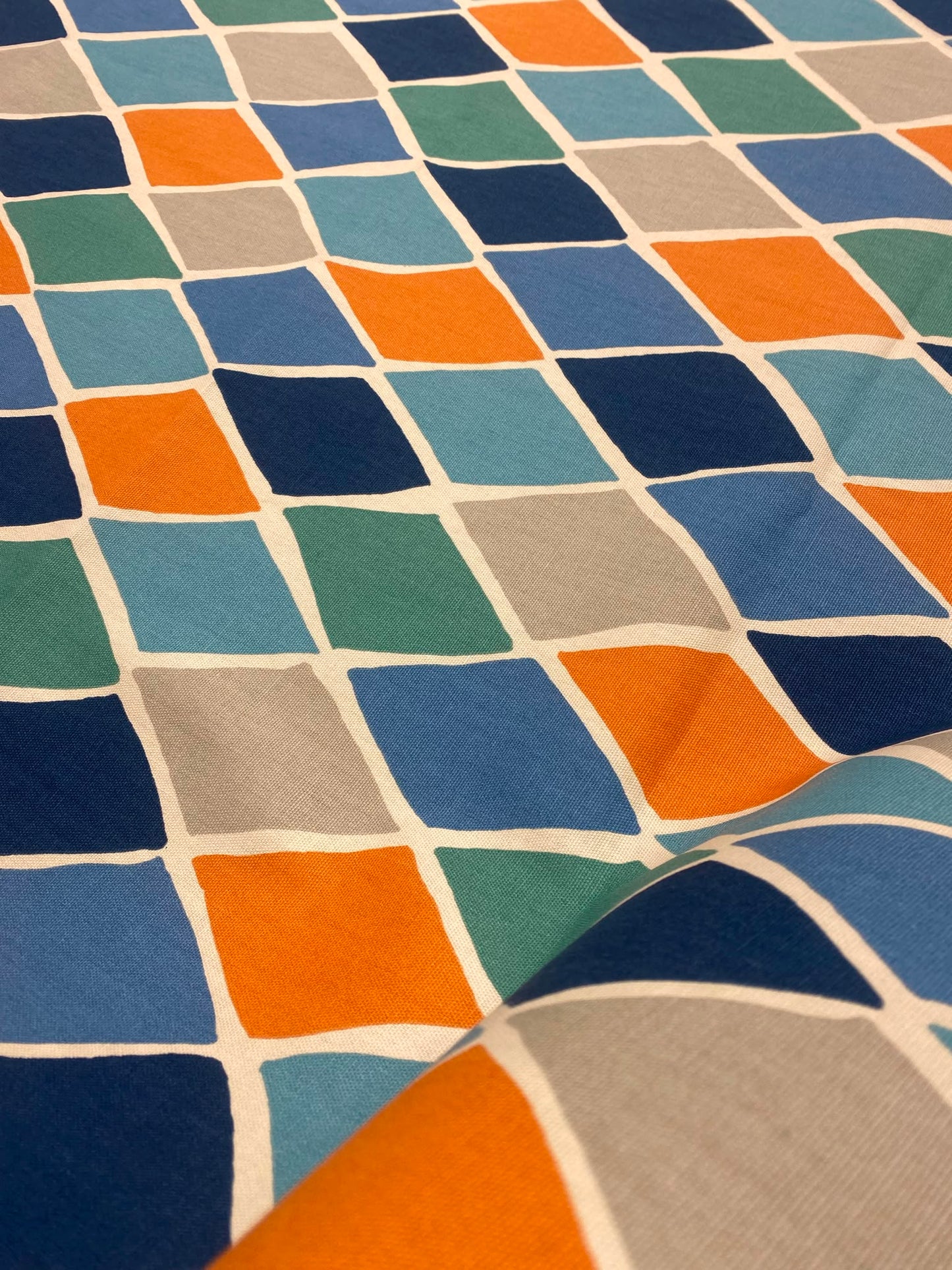 PARK WEST HEAVY COTTON PRINT – GEOMETRIC FURNISHING FABRIC – 100% COTTON (3 COLOURWAYS)