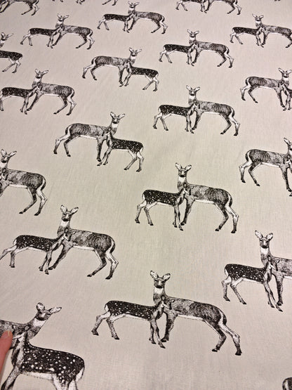 Deer Print Cotton Canvas – 142cm / 56" – 100% Cotton