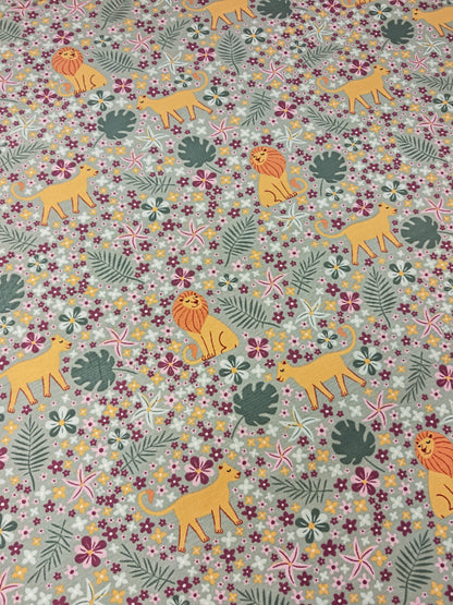 KING OF THE JUNGLE – COTTON JERSEY – 95% COTTON 5% ELASTANE – 146cm WIDE