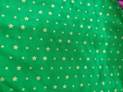 LUCKY STARS – GREEN STAR COTTON ELASTANE JERSEY FABRIC – 138cm WIDE
