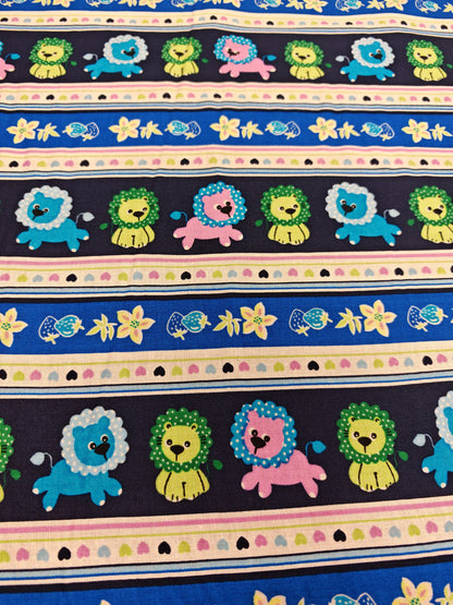 LION STRIPE – 100% COTTON FABRIC – 135.5cm WIDE