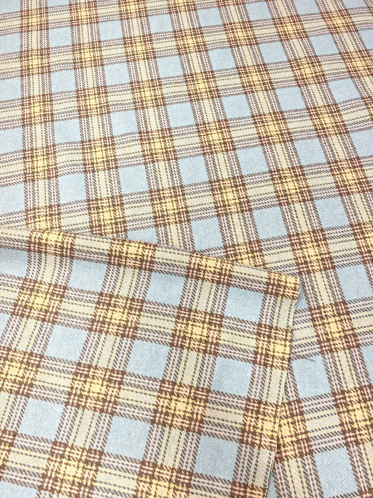 COUNTRYSIDE BLUE – WOOL MIX CHECK FABRIC – 155cm WIDE