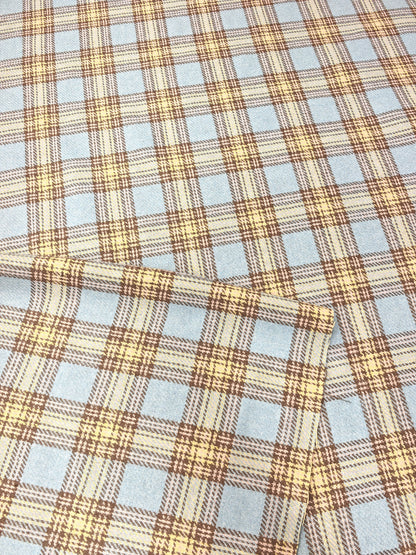 COUNTRYSIDE BLUE – WOOL MIX CHECK FABRIC – 155cm WIDE
