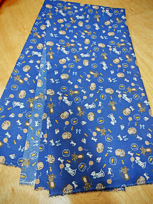 Cat & Mouse Polycotton - 113cm / 44" Wide - 3m Piece