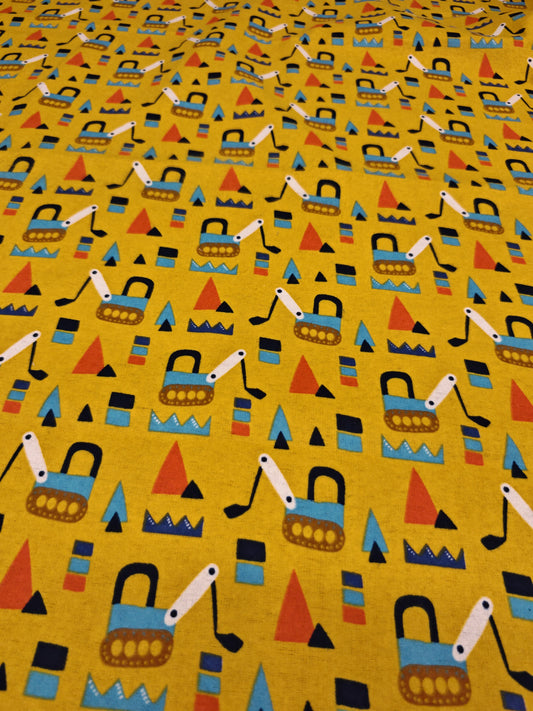 DIGGERS – MUSTARD POLYCOTTON WINCEYETTE – 80% COTTON / 20% POLYESTER – 109cm WIDE