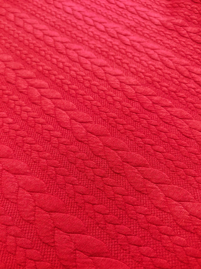 JACQUARD CABLE KNIT – TEXTURED STRETCH KNIT FABRIC – 8 COLOURWAYS – 152–160cm WIDE
