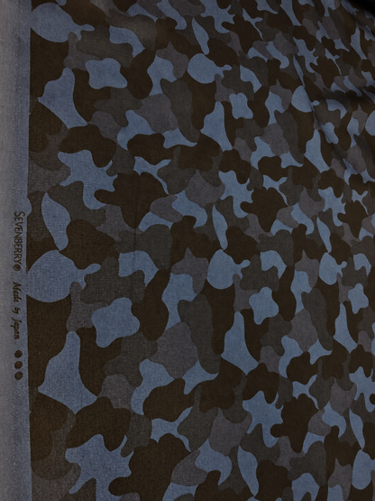 BLUE CAMOUFLAGE – 100% COTTON FABRIC – MADE IN JAPAN – 115cm WIDE