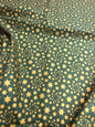 CHRISTMAS GOLD STARS – METALLIC GOLD – 100% COTTON FABRIC – 141cm WIDE