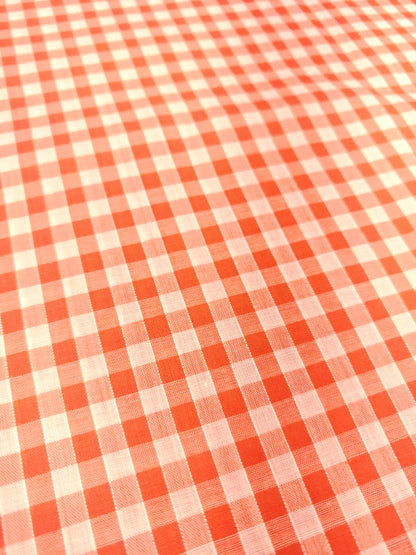 CORDED 1/4 GINGHAM CHECK – 35% COTTON 65% POLYESTER FABRIC – 113cm WIDE (5 COLOURWAYS)