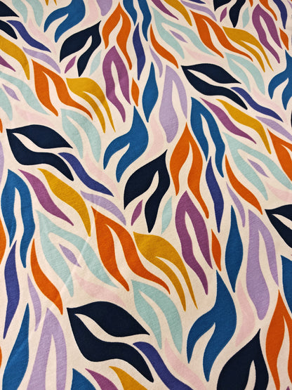 ARTY ZEBRA – PEACH – COTTON JERSEY FABRIC – 142cm WIDE