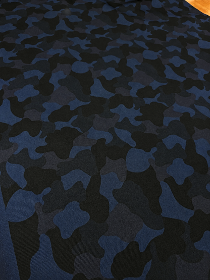 BLUE CAMOUFLAGE – 100% COTTON FABRIC – MADE IN JAPAN – 115cm WIDE