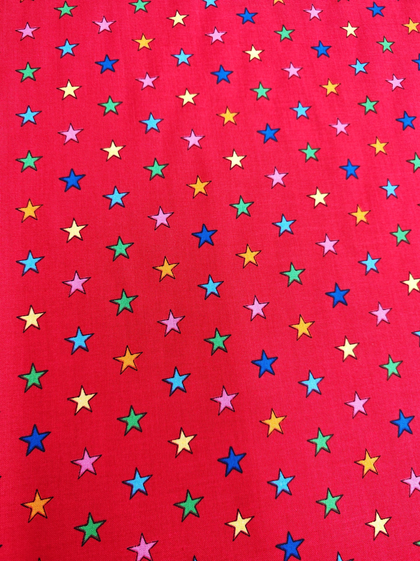 MULTI-COLOURED STARS – 100% COTTON PRINT FABRIC – 142cm WIDE (3 COULORWAYS)