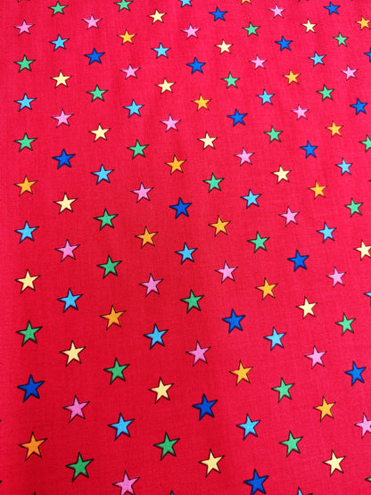 MULTI-COLOURED STARS – 100% COTTON PRINT FABRIC – 142cm WIDE (3 COULORWAYS)