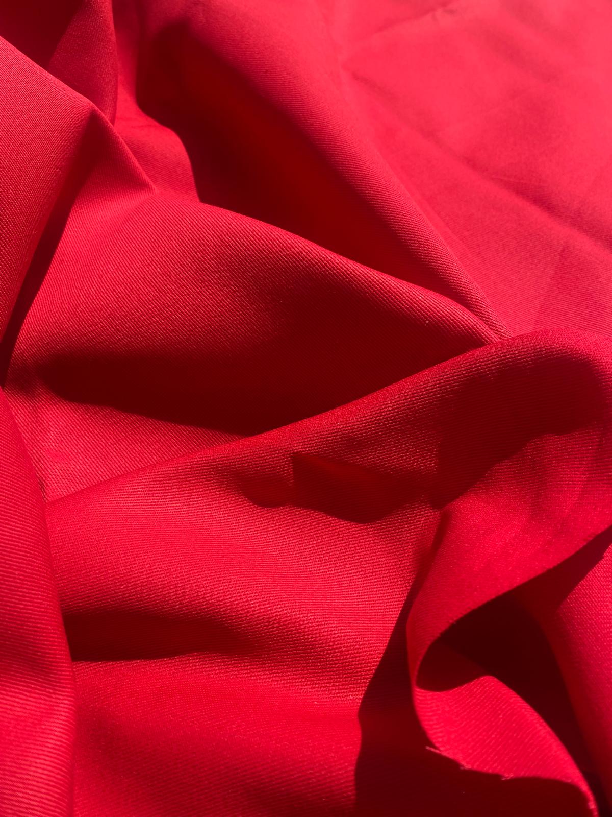 Red Cotton Drill – 151cm / 59"