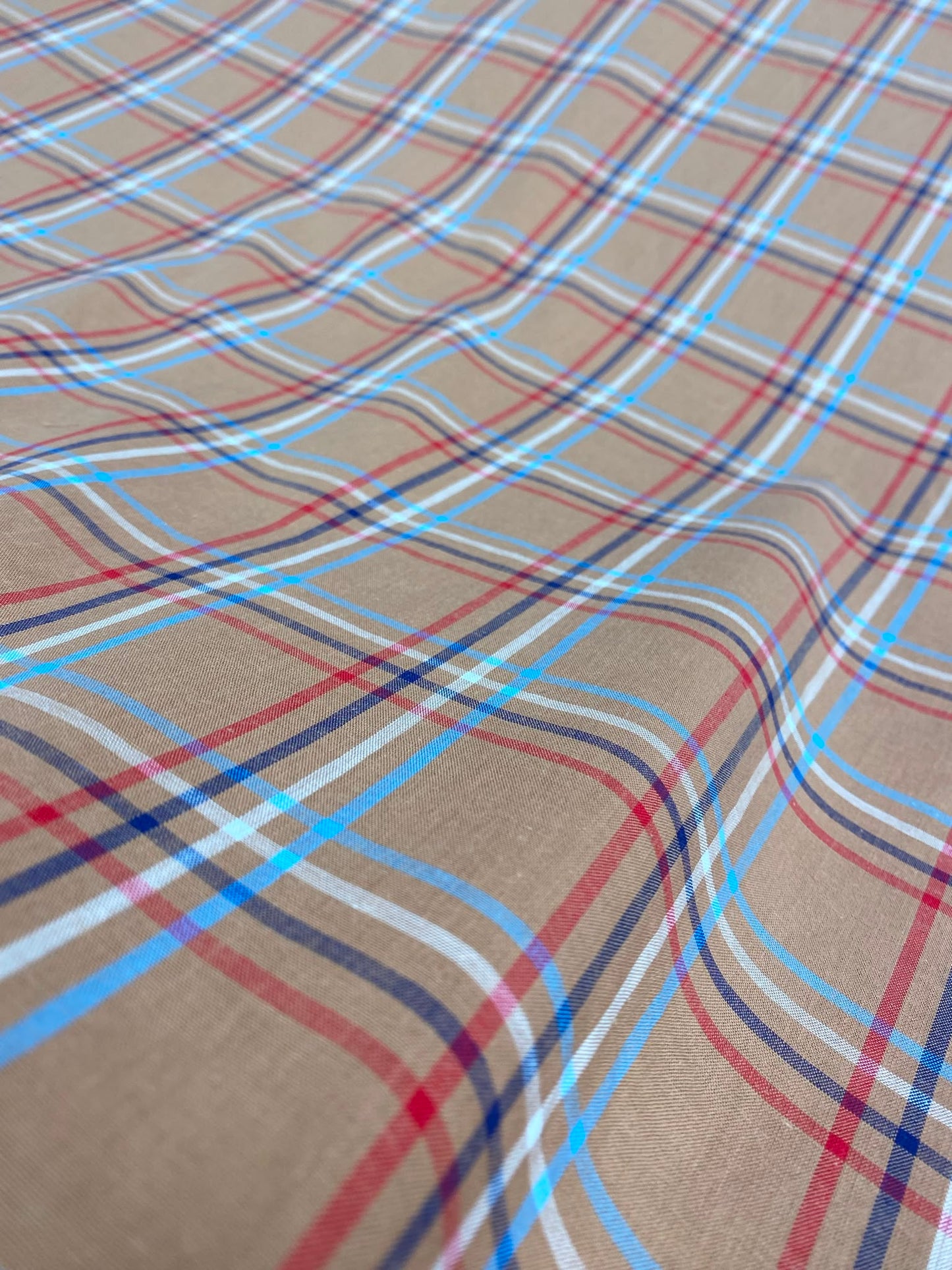 CAMEL HERITAGE MADRAS CHECK – 100% COTTON FABRIC – 148cm WIDE