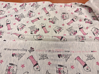 PINK DOGS – COTTON JERSEY – 95% COTTON 5% ELASTANE – 144cm WIDE