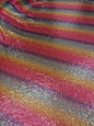 RAINBOW AFTERGLOW – RAINBOW STRIPE SEQUIN MESH FABRIC – 128cm SEQUIN WIDTH / 155cm FULL WIDTH