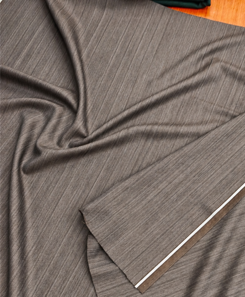 BROWN STRIPE WOOL SUITING – 100% WOOL FABRIC – 155cm WIDE