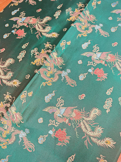 CHINESE DRAGON BROCADE – POLYESTER BROCADE FABRIC – 93cm WIDE (5 COLOURWAYS)