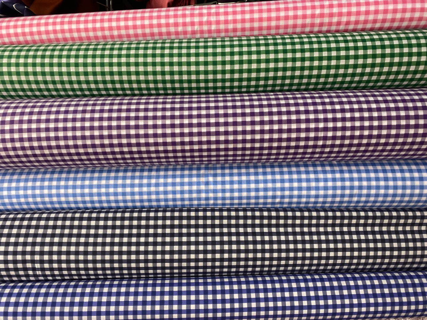¼ Inch Gingham Polycotton – 112cm / 44" – Polycotton – 3m Piece (6 Colourways)