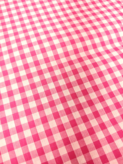 CORDED 1/4 GINGHAM CHECK – 35% COTTON 65% POLYESTER FABRIC – 113cm WIDE (5 COLOURWAYS)