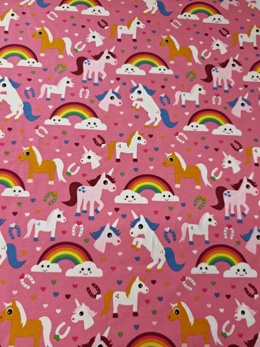RAINBOW UNICORN – COTTON JERSEY – 95% COTTON 5% ELASTANE – TWO COLOURWAYS