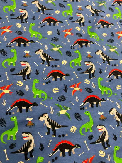 DINO DISCOVERY – COTTON JERSEY STRETCH FABRIC – 137cm WIDE