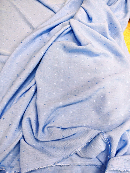 LILAC BLUE BOBBLY TEXTURE FABRIC – 147cm WIDE - LIKELY POLYESTER - 3 METRE PIECE