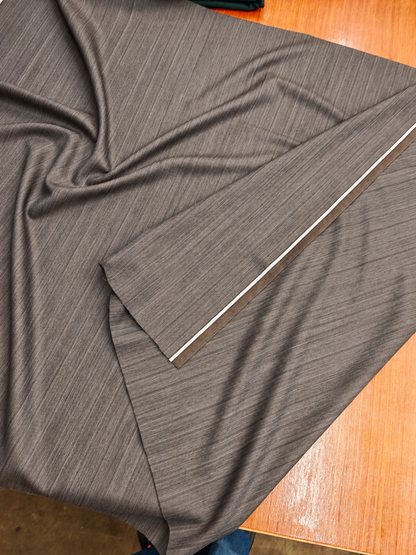 BROWN STRIPE WOOL SUITING – 100% WOOL FABRIC – 155cm WIDE