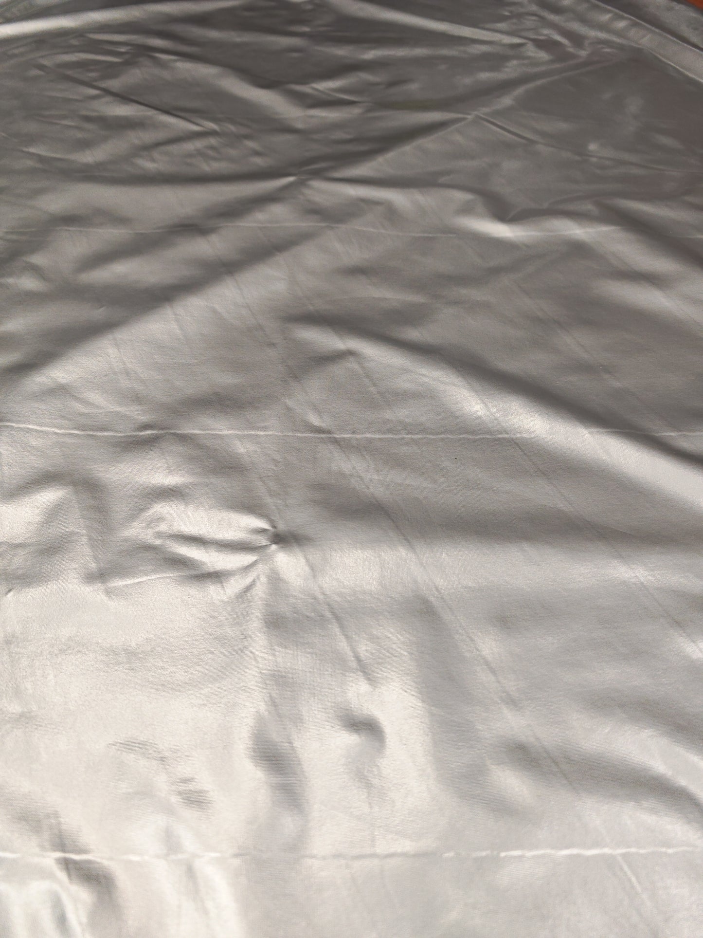 SILVER METALLIC PVC FABRIC – HIGH-SHINE COATED FABRIC – 146cm WIDE