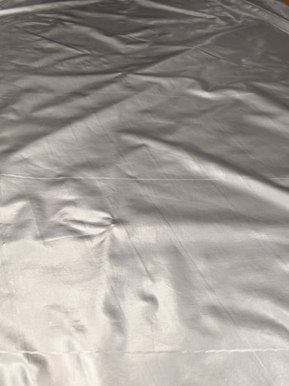 SILVER METALLIC PVC FABRIC – HIGH-SHINE COATED FABRIC – 146cm WIDE