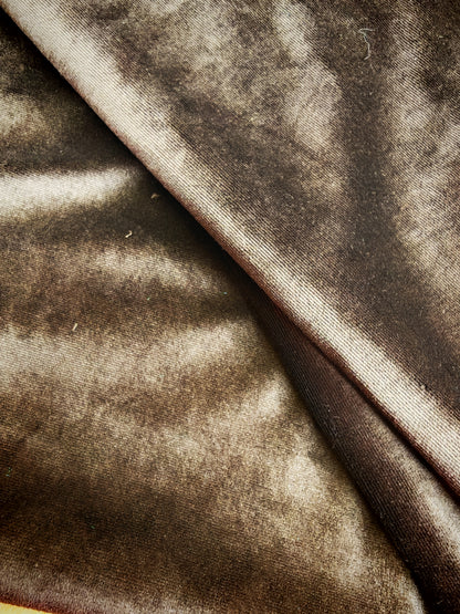 Chocolate Brown 2-Way Stretch Velour - 154cm / 61" Wide - 3m Piece