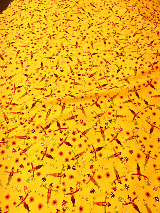 Scarecrows & Sunflowers Cotton Print – 137cm / 54" – 100% Cotton – 3m Piece (3 Colourways)