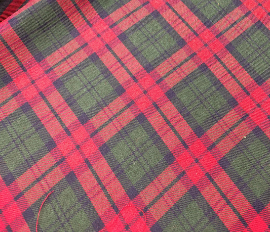 HIGHLAND RED TARTAN – POLYVISCOSE TARTAN FABRIC – 145cm WIDE