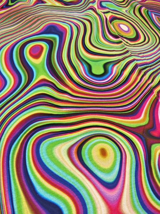 SWIRLY ILLUSION – LITTLE JOHNNY COTTON JERSEY – 95% COTTON / 5% ELASTANE – 148cm WIDE