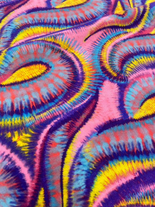 ELECTRIC CARNIVAL PAISLEY – 100% COTTON BABY CORD FABRIC – 150cm WIDE