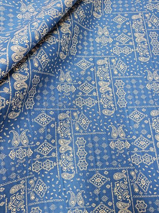 Bandana Print Cotton Poplin (2 Colourways) – 142cm / 56" – 100% Cotton – 3m Piece