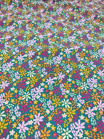 COLOURFUL FLOWERS – POPPY EUROPE – COTTON FRENCH TERRY – OEKO-TEX® STANDARD 100 – 148cm WIDE