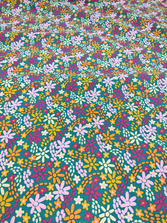 COLOURFUL FLOWERS – POPPY EUROPE – COTTON FRENCH TERRY – OEKO-TEX® STANDARD 100 – 148cm WIDE