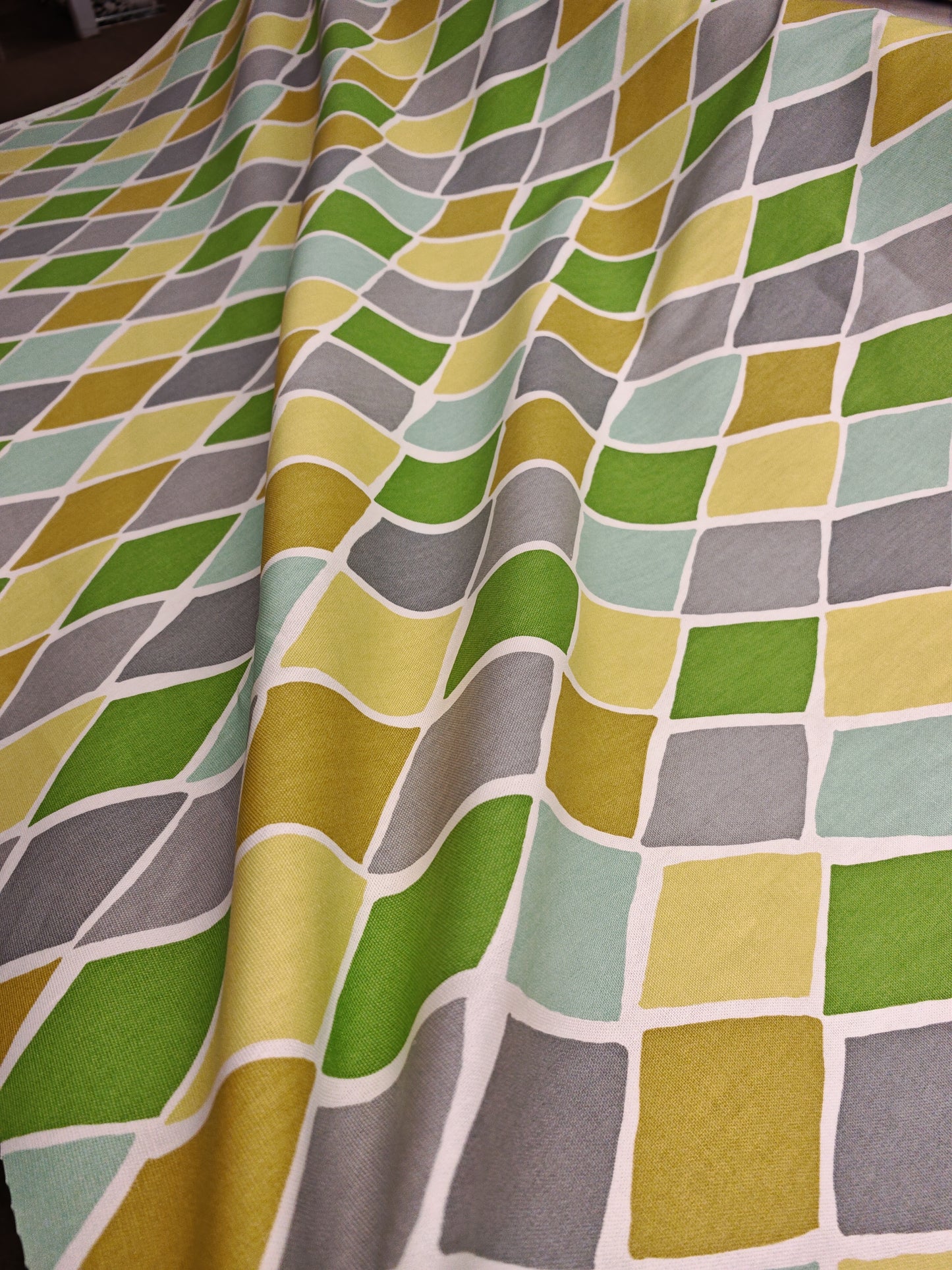 PARK WEST" HEAVY COTTON PRINT – GEOMETRIC FURNISHING FABRIC – 100% COTTON