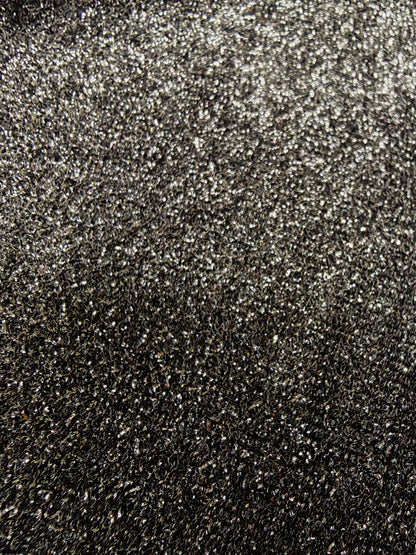 BLACK METALLIC SHIMMER POLYESTER JERSEY FABRIC – 131cm WIDE