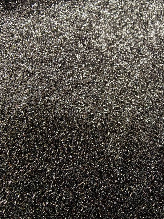BLACK METALLIC SHIMMER POLYESTER JERSEY FABRIC – 131cm WIDE