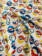 Carnival Loop Printed Viscose Crepe – Abstract Retro Viscose Fabric – 100% Viscose