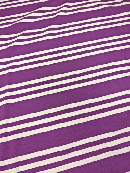 THREE STRIPE PURPLE – COTTON JERSEY – 95% COTTON / 5% ELASTANE – 177cm WIDE