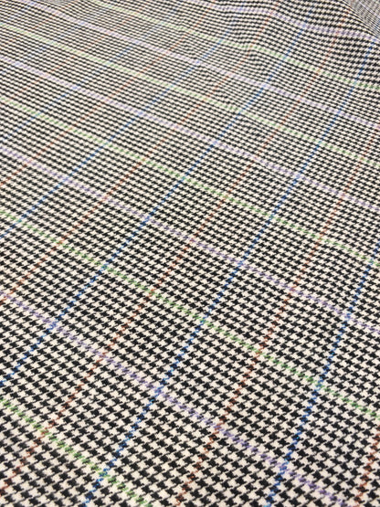 HOUNDSTOOTH CHECK – WOOL MIX FABRIC – 80% POLYESTER / 20% WOOL – 148cm WIDE